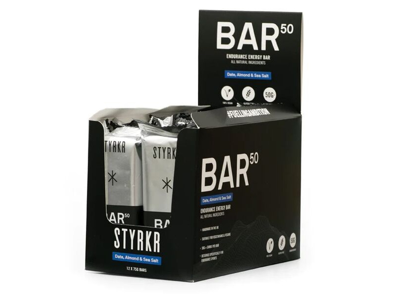 Styrkr BAR50 Date, Almond & Dark Chocolate Energy Bar x12 click to zoom image