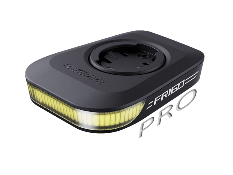 Raveman FR160 PRO USB Rechargeable Out-Front Front Light with Aluminium Mounting Tab (160 Lumens) - Compatible with Garmin click to zoom image