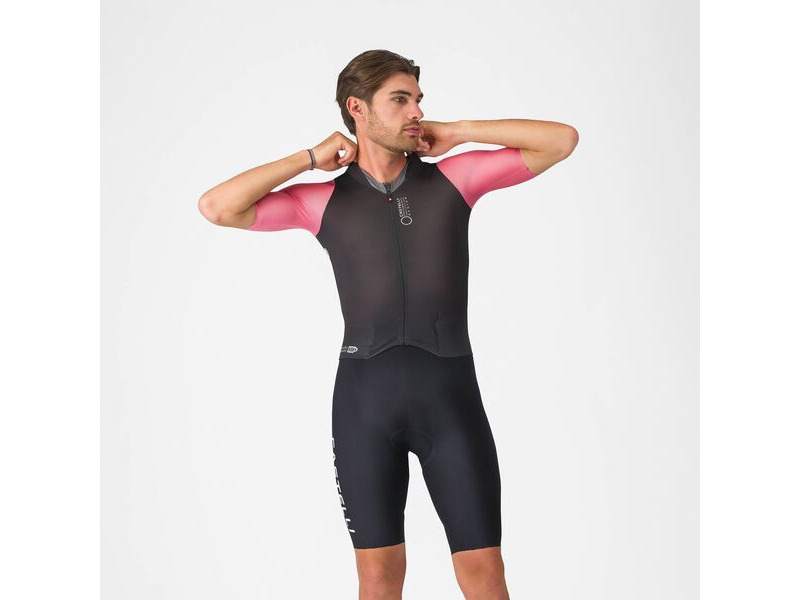 Castelli Saturday Morning Skin Suit Black/Rosa Giro/Smoky Grey click to zoom image