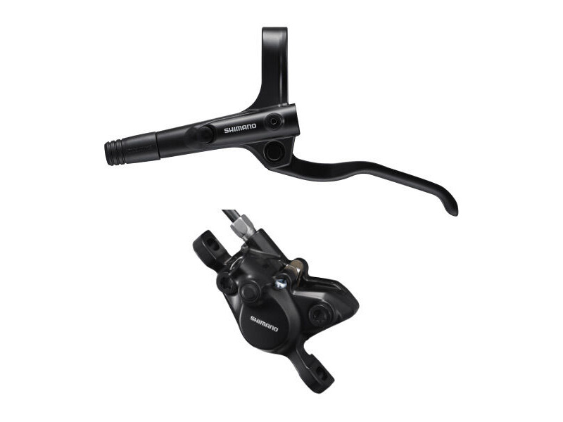 Shimano BR-MT200 / BL-MT200 bled brake lever/post mount calliper, black, rear left click to zoom image