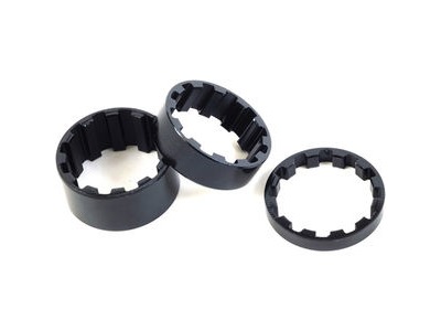 M Part Splined alloy headset spacers 1", 5/10/15 mm black, pack of 3