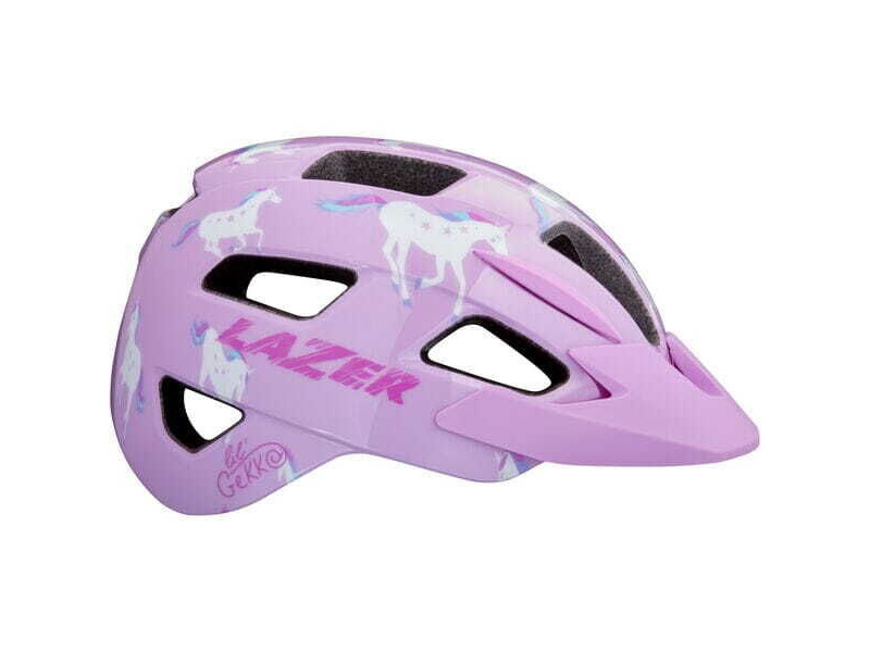 purple unicorn bike helmet