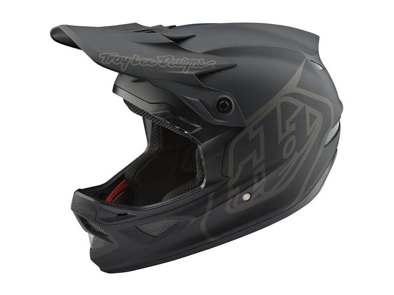 Troy Lee Designs D3 Fiberlite Helmet Mono - Black click to zoom image