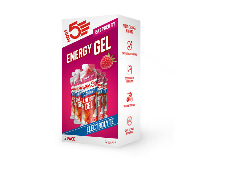High5 High5 Energy Gel Electrolyte x5 60g Raspberry click to zoom image