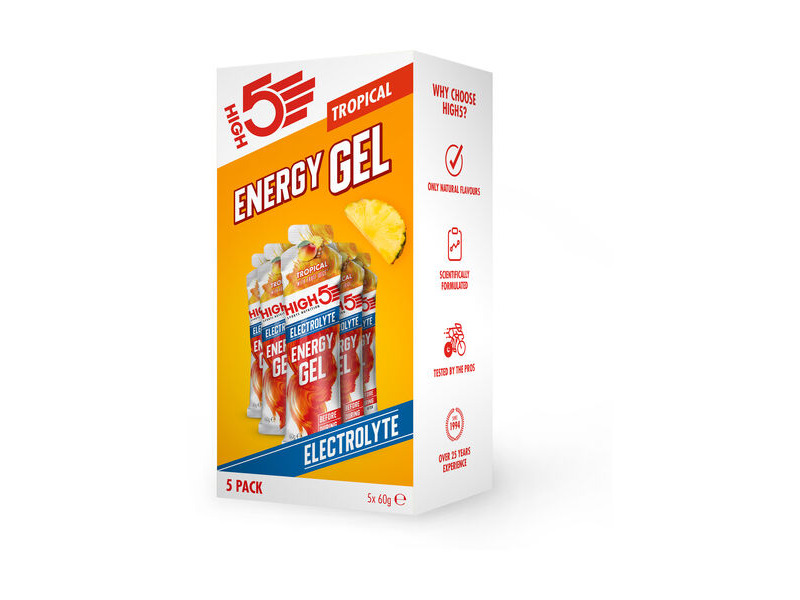 High5 High5 Energy Gel Electrolyte x5 60g Tropical click to zoom image