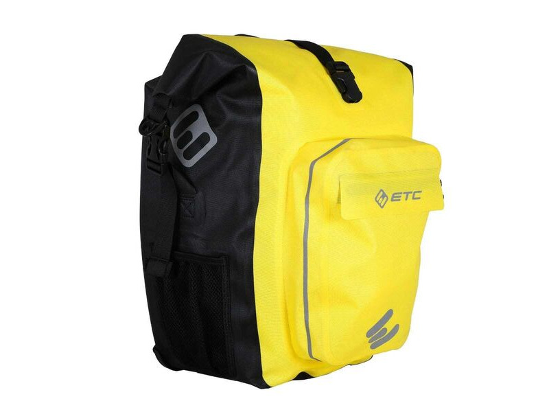 ETC Arid Waterproof Roll top Pannier 27L Black Yellow click to zoom image